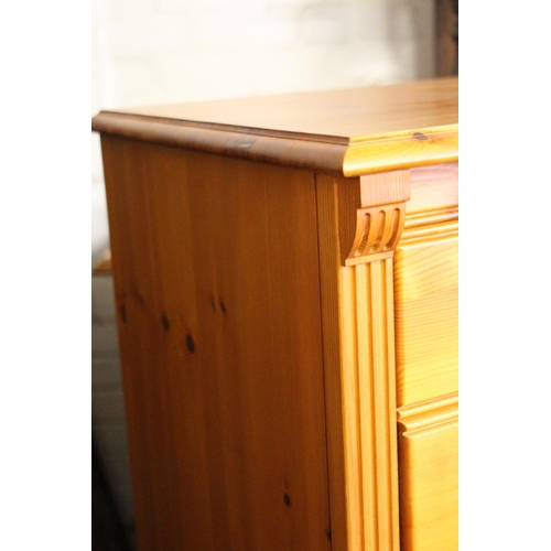 28 - LARGE PINE CHEST OF DRAWERS 
89 X 46 X 142CM