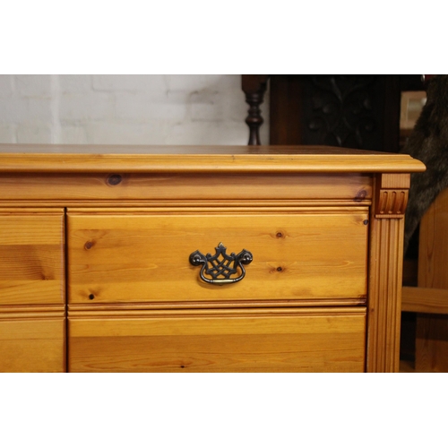 28 - LARGE PINE CHEST OF DRAWERS 
89 X 46 X 142CM