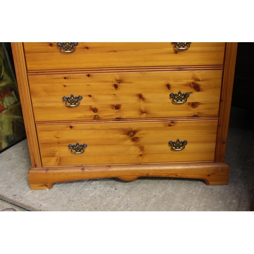 28 - LARGE PINE CHEST OF DRAWERS 
89 X 46 X 142CM