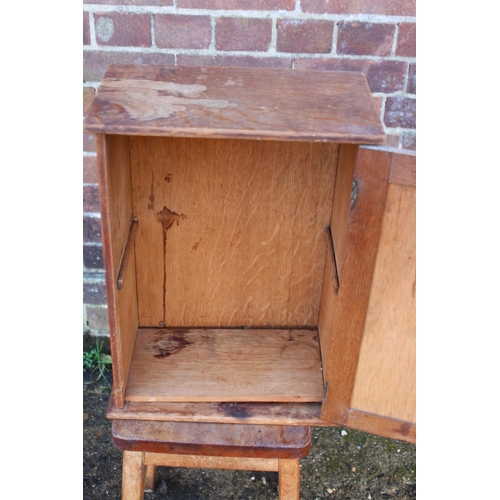 33 - 3 X PINE STOOLS AND CUPBOARD 
48 X 34 X 20CM