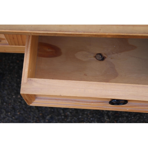 34 - PINE WINE RACK, COFFEE TABLE AND T.V UNIT 
108 X 76 X 46CM