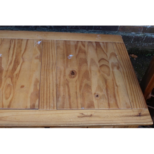 34 - PINE WINE RACK, COFFEE TABLE AND T.V UNIT 
108 X 76 X 46CM