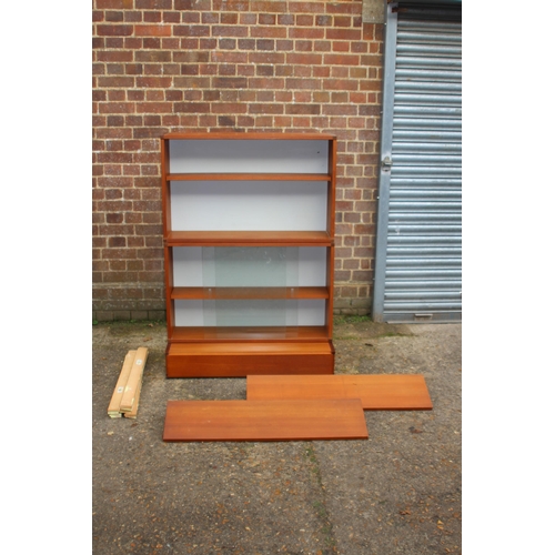 79 - RETRO TAPLEY WALL UNITS INCLUDES TWO CUPBOARDS, ONE DRAWER AND TWO SHELVES 
92 X 41 X 16CM