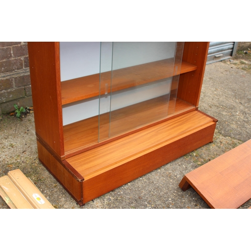 79 - RETRO TAPLEY WALL UNITS INCLUDES TWO CUPBOARDS, ONE DRAWER AND TWO SHELVES 
92 X 41 X 16CM