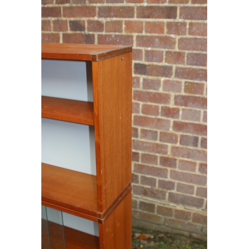 79 - RETRO TAPLEY WALL UNITS INCLUDES TWO CUPBOARDS, ONE DRAWER AND TWO SHELVES 
92 X 41 X 16CM