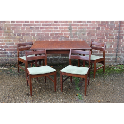 84 - TEAK  EXTENDING DINING  TABLE AND 4 CHAIRS
168 X 83 X 72CM