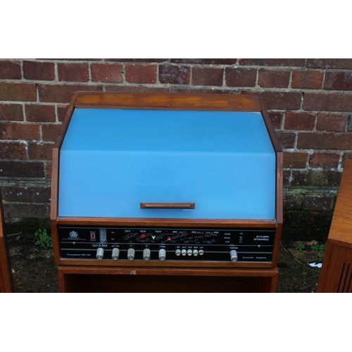 644 - RETRO GARRARD TRANS POWER SPEAKER STEREO AND CABINET