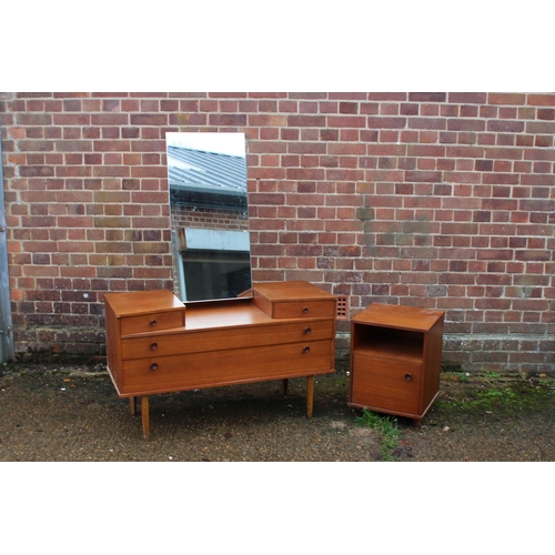 87 - TEAK DRESSING TABLE AND BEDSIDE TABLE
113 X 45 X 148CM