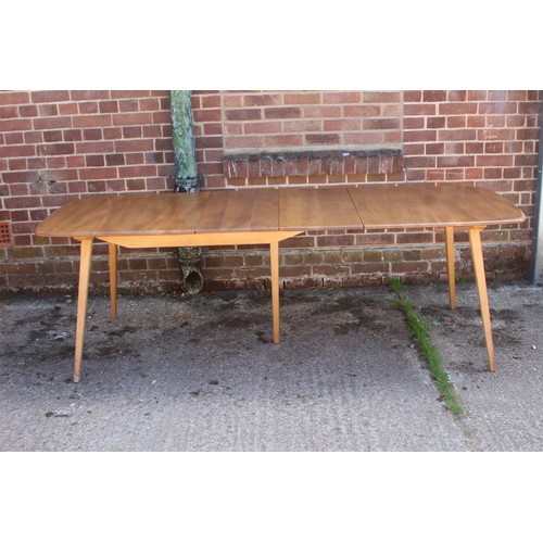 77 - BLONDE ERCOL GRAND PLANK EXTENDING TABLE
224 X 90 X 71.5CM EXTENDED 154CM NOT