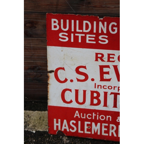 879 - VINTAGE HASLEMERE AND HINDHEAD FOR SALE ENAMEL SIGN DOUBLE SIDED
61 X 48CM