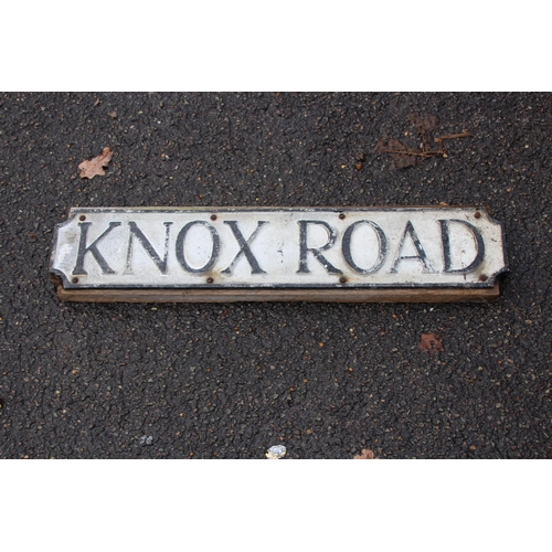 895 - VINTAGE KNOX ROAD SIGN 
69CM