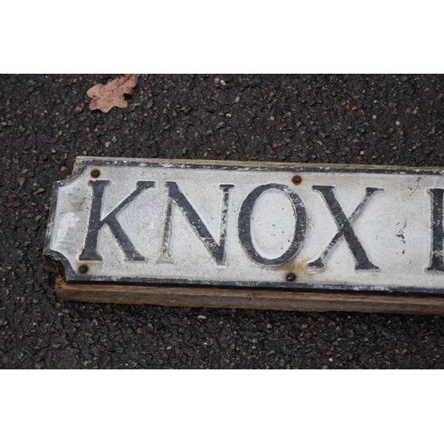 895 - VINTAGE KNOX ROAD SIGN 
69CM