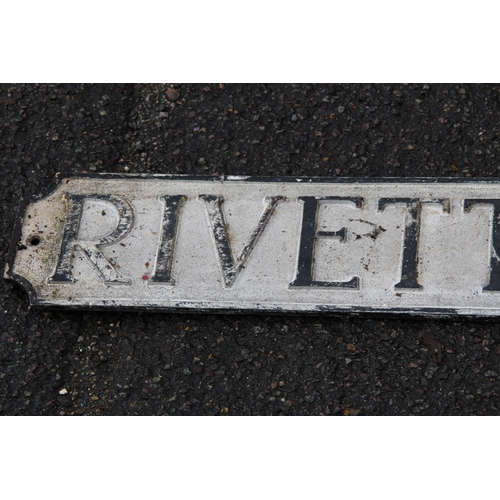 899 - VINTAGE RIVETT-DRAKE ROAD, ROAD SIGN 
122CM