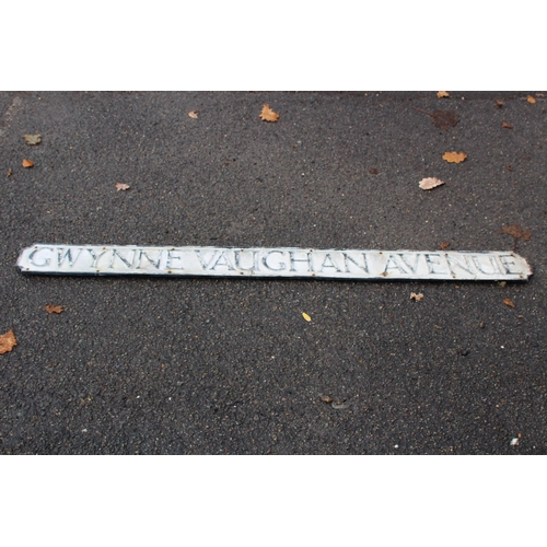 901 - VINTAGE GWYNNE VAUGHN AVENUE ROAD SIGN
150CM