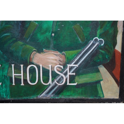 902 - VINTAGE HUNTERS LODGE SIGNED PUB SIGN DOUBLE SIDED
116 X 83CM