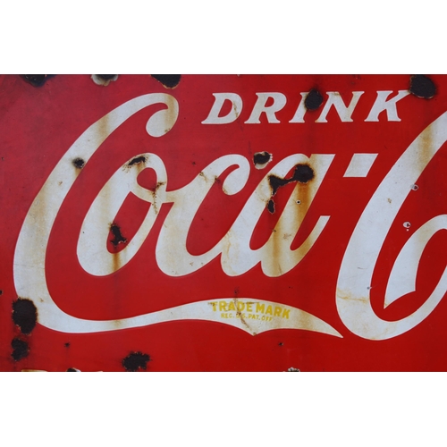 904 - LARGE VINTAGE ENAMEL SIGNED COCA COLA SIGN DATED 1933
90 X 52CM