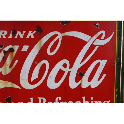 904 - LARGE VINTAGE ENAMEL SIGNED COCA COLA SIGN DATED 1933
90 X 52CM