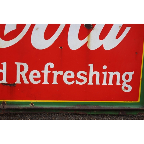 904 - LARGE VINTAGE ENAMEL SIGNED COCA COLA SIGN DATED 1933
90 X 52CM