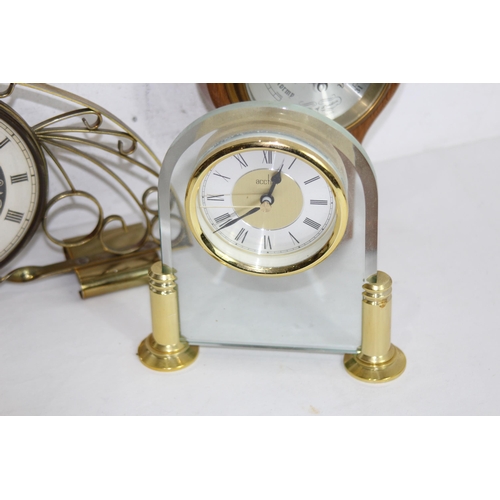 503 - QUANTITY OF MANTLE CLOCKS AND BAROMETER x6