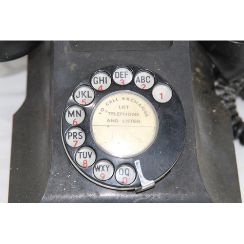 504 - VINTAGE BLACK BAKELITE TELEPHONE