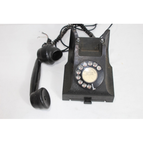 504 - VINTAGE BLACK BAKELITE TELEPHONE