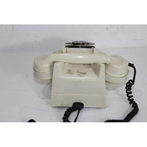 506 - VINTAGE WHITE BAKELITE TELEPHONE