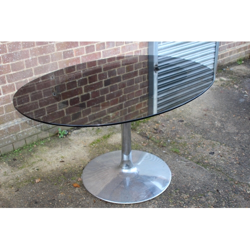 105 - RETRO ASTRAL GLASS TOPPED TABLE AND 6 CHAIRS
137 X 101 X 74CM