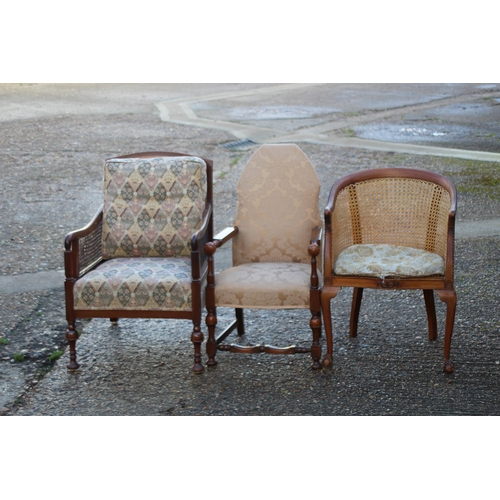 106 - 3 X VINTAGE BERGERE CHAIRS
60 X 70 X 90CM