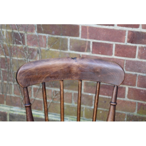 115 - SET OF 6 VICTORIAN OAK STICK BACK CHAIRS 
34 X 36 X 85CM