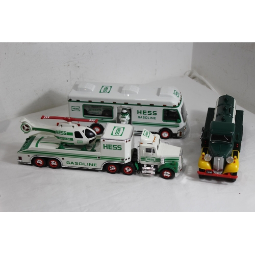 599 - 3 X HESS TRUCKS WITH BOXES