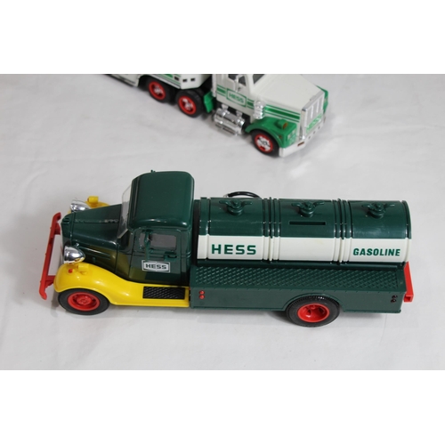 599 - 3 X HESS TRUCKS WITH BOXES