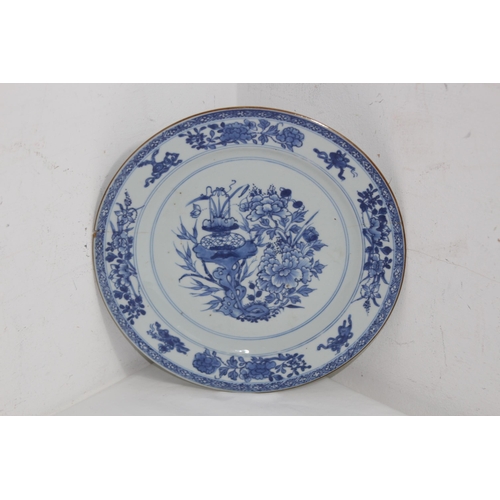 284 - 4 X ANTIQUE BLUE AND WHITE ORIENTAL PLATES 
30CM