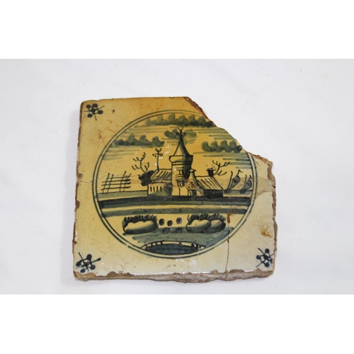 285 - 3 X ANTIQUE BLUE AND WHITE DELFT TILES 
13CM