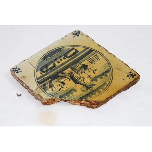 285 - 3 X ANTIQUE BLUE AND WHITE DELFT TILES 
13CM