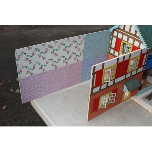 606 - VINTAGE DOLLS HOUSE 
64 X 45 X 50CM