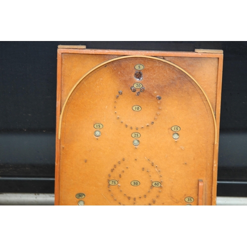 607 - VINTAGE BAGATELLE BOARD WITH MARBLES