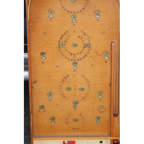 607 - VINTAGE BAGATELLE BOARD WITH MARBLES