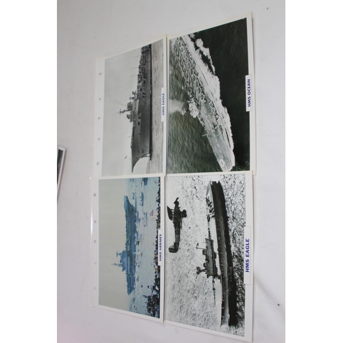 708 - LARGE QUANTITY OF LARGE PHOTO / INFORMATION PRINTS OF A VARIETY OF UK NAVY HMS SUBMARINES AND SHIPS