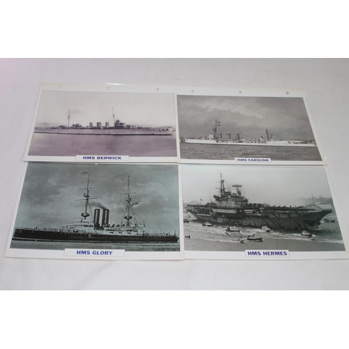 708 - LARGE QUANTITY OF LARGE PHOTO / INFORMATION PRINTS OF A VARIETY OF UK NAVY HMS SUBMARINES AND SHIPS