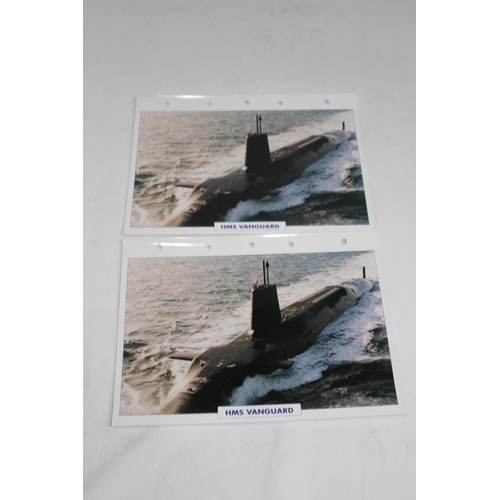 708 - LARGE QUANTITY OF LARGE PHOTO / INFORMATION PRINTS OF A VARIETY OF UK NAVY HMS SUBMARINES AND SHIPS