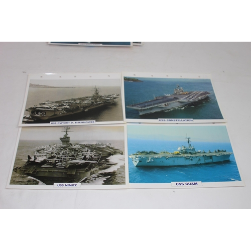 709 - LARGE QUANTITY OF LARGE PHOTOS / INFORMATION PRINTS OF A VARIETY OF USS NAVY SHIPS