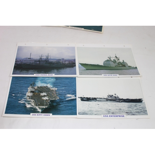 709 - LARGE QUANTITY OF LARGE PHOTOS / INFORMATION PRINTS OF A VARIETY OF USS NAVY SHIPS