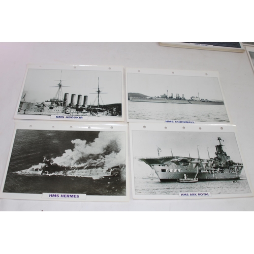 711 - LARGE QUANTITY OF LARGE PHOTO / INFORMATION PRINTS OF BRITISH NAVY VESSELS