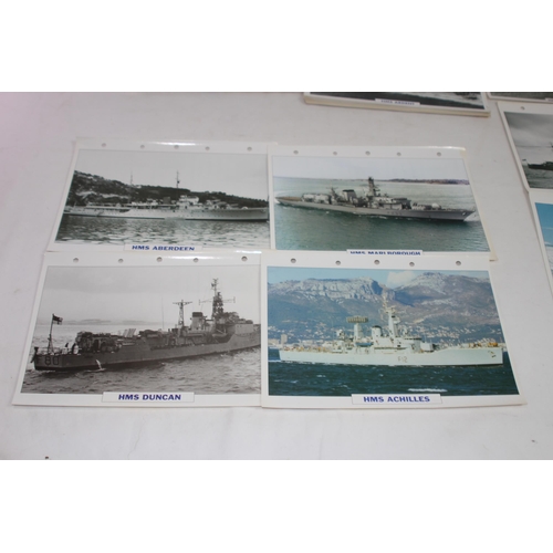 711 - LARGE QUANTITY OF LARGE PHOTO / INFORMATION PRINTS OF BRITISH NAVY VESSELS