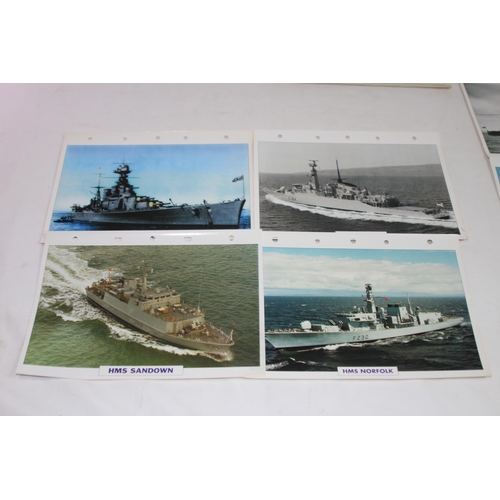 711 - LARGE QUANTITY OF LARGE PHOTO / INFORMATION PRINTS OF BRITISH NAVY VESSELS