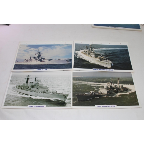 711 - LARGE QUANTITY OF LARGE PHOTO / INFORMATION PRINTS OF BRITISH NAVY VESSELS