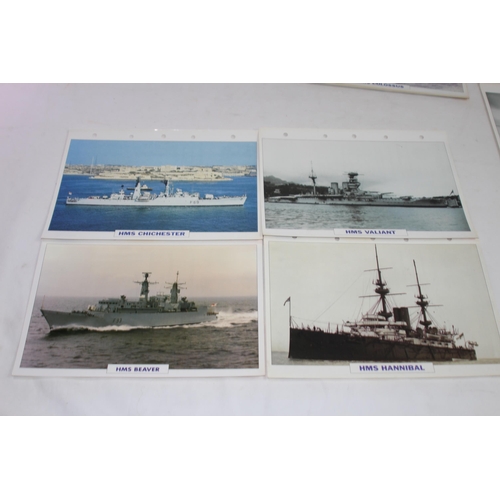 711 - LARGE QUANTITY OF LARGE PHOTO / INFORMATION PRINTS OF BRITISH NAVY VESSELS