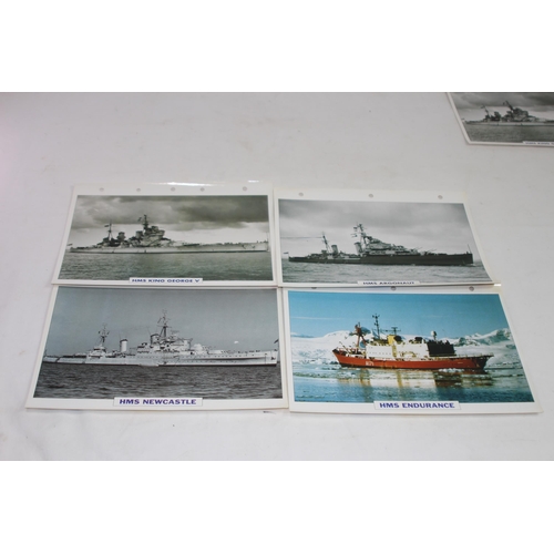 711 - LARGE QUANTITY OF LARGE PHOTO / INFORMATION PRINTS OF BRITISH NAVY VESSELS