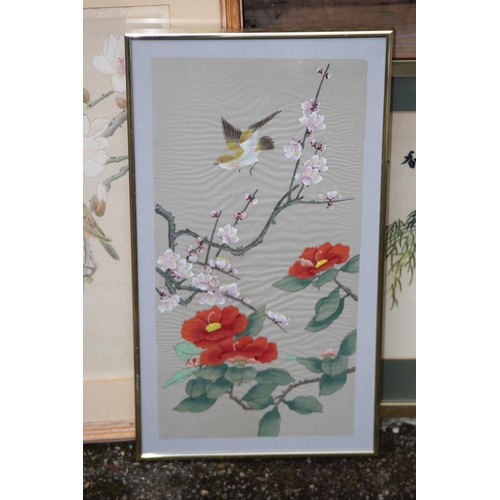 196 - 5 X ORIENTAL PICTURES - SOME ON SILK
60 X 50CM