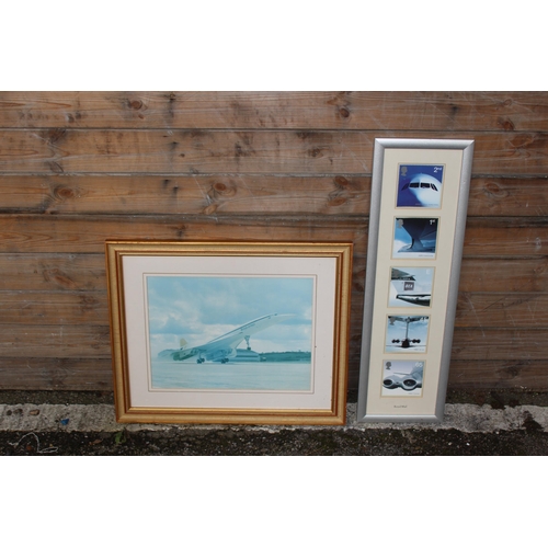 198 - TWO CONCORDE PICTURES 
54 X 47CM